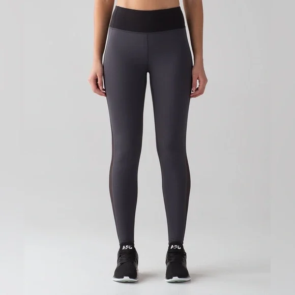 Lululemon Athletica Blue Tied/Black Gray Smooth Stride Tight Leggings size 6 - Picture 9 of 16